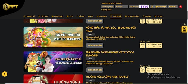 H3BET 40 Khuyến mãi h3bet